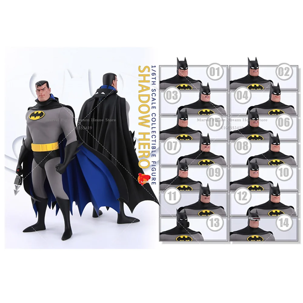 S-HERO SH006 1/6 Scale DC Batman Bruce Wayne Gotham City's Shadow Hero Classic Battlesuit 12-inch Full Set Action Figure Soldier