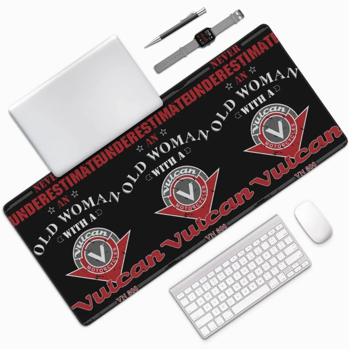 Underestimate Woman 1 Vulcan VN 800 Motorcycle Worn Large Mouse Pad Computer Keyboard Mouse Mat Gamer PC Desk Mat Table Mats