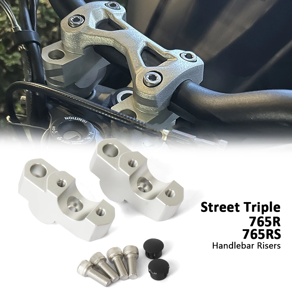 

CNC Aluminum For STREET TRIPLE 765R Street Triple 765RS 765 R RS Accessories Handlebar Risers Clamp Height up Adapter Kit