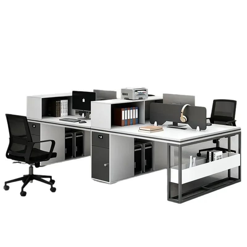 Complete Set Office Desks And Chairs For 2 4 6 Simple Modern Staff Desks Chairs