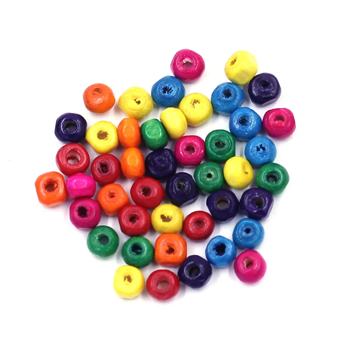900 Stück Holz Spacer Perlen lose Samen Holz winzige runde bunte niedlich für Armbänder Handwerk 4,5mm Durchmesser. – Detail 12