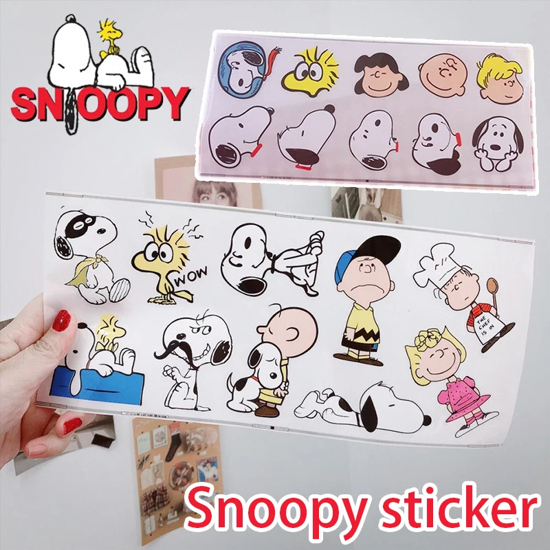 Snoopy Charlie Brown Sticker Waterproof Cartoon Decal DIY Water Bottle Laptop Skateboard Scrapbook Luggage Graffiti Stickers Toy