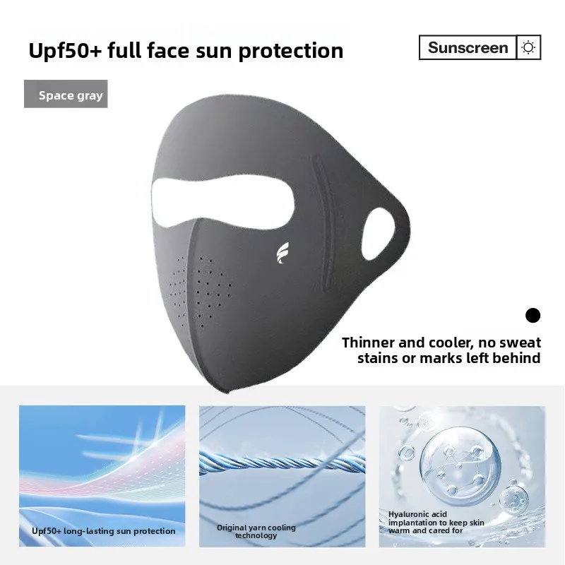 Hot Cool Ice Silk Full Face Sun Mask, Ice Sense Elastic Breathable Facekini, Soft Skin-Friendly Neck Cover Summer Outdoor Gear