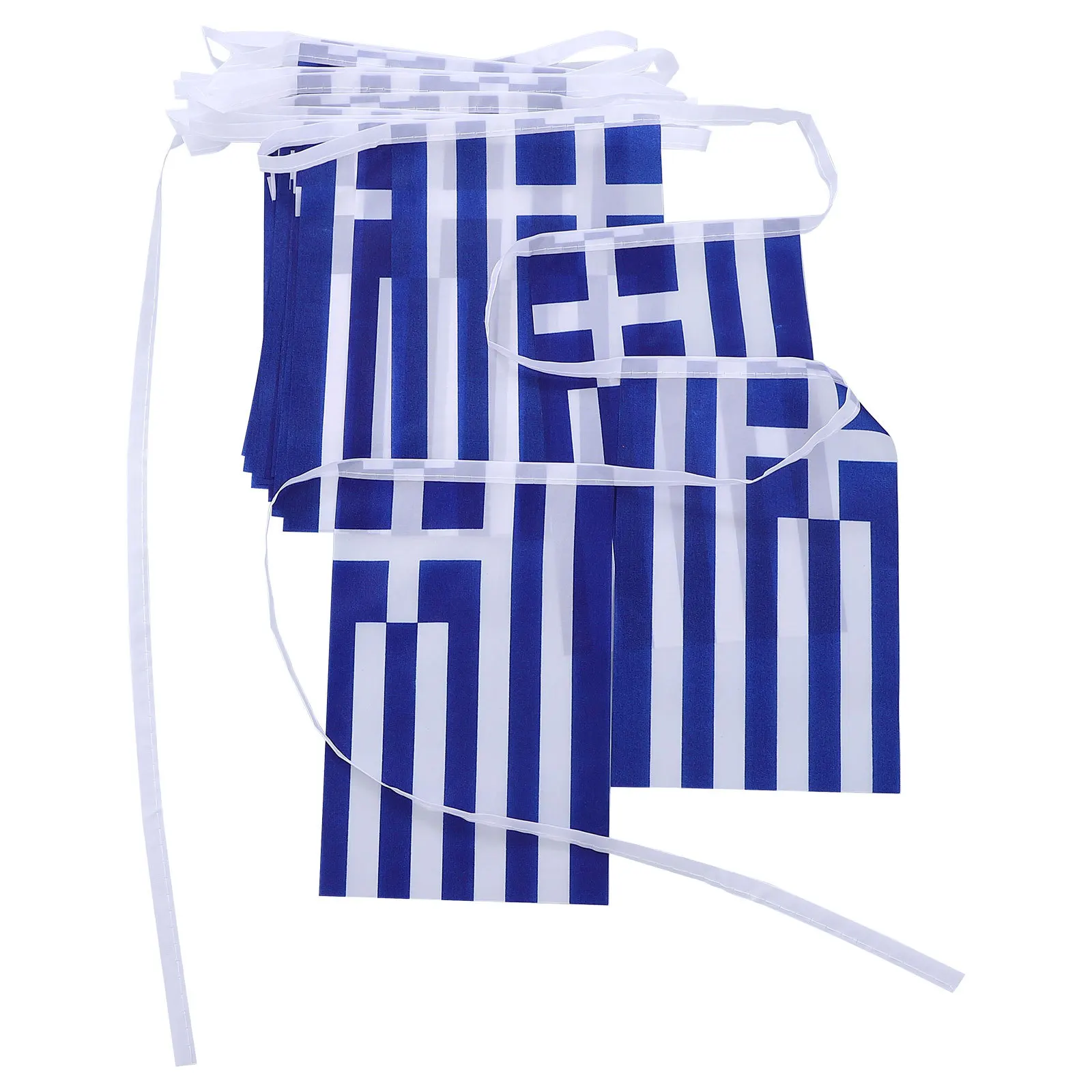 

Mini Greece Flag Banner Sports Party Decor Polyester Fabric Fade Resistant Long Lasting Square Fan Design National