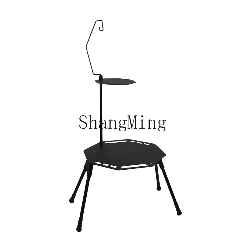 

DSA Outdoor Camping Octagonal Tactical Table Portable Liftable Double Decker Table Field Folding Picnic Tea Table
