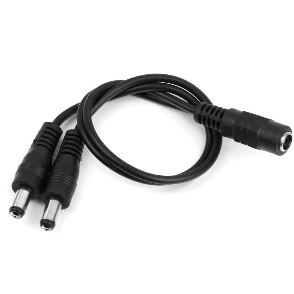Power Splitter Cord 1F to 2M DC Cable 5.5x2.1mm PVC Molded Plug for Camera Monitor and Router Use