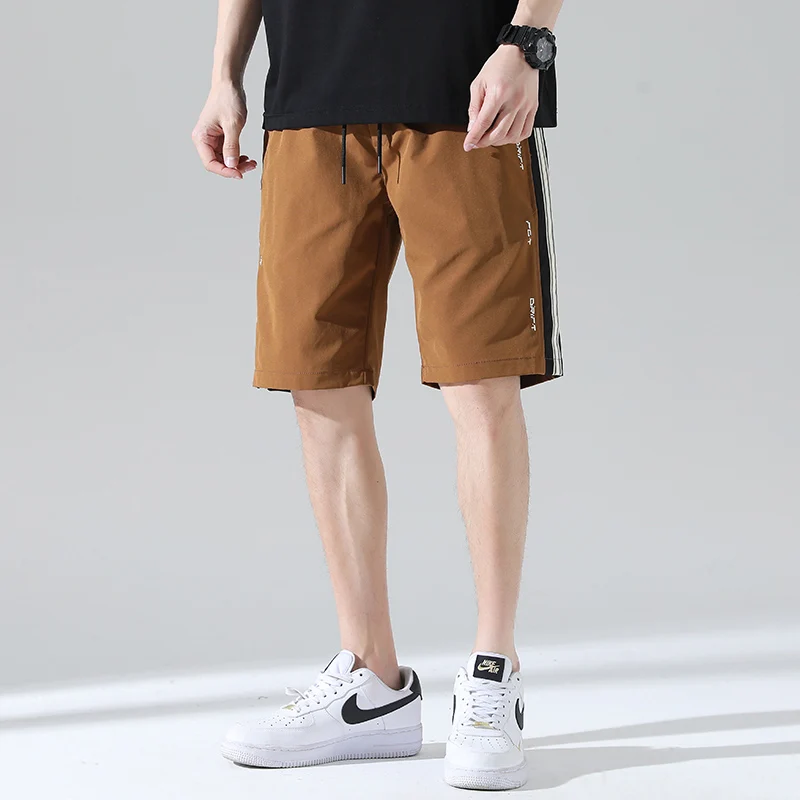 2024 New Summer Men's Spliced Shorts Breathable Sportswear Basketball Gym Short Sweatpants Wide Leg Baggy Casual Fashion Shorts