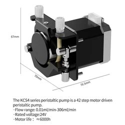 Kamoer KCS4 Low Flow Peristaltic Pump12V 24V Stepper Motor High Precision Transfer Pump Speed Adjustable Dosing Pump for Lab