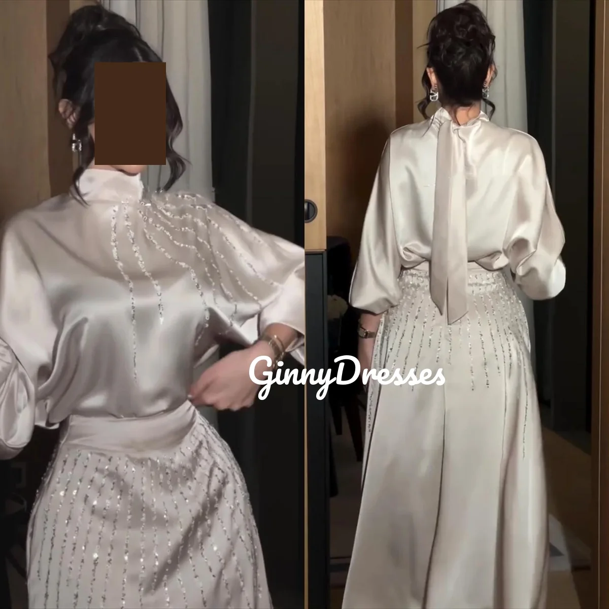 

Customize Dresses For Women A-Line Scoop Neckline Floor-Length Zipper Up Women'S Evening Dresses Beadings Vestidos De Fiesta