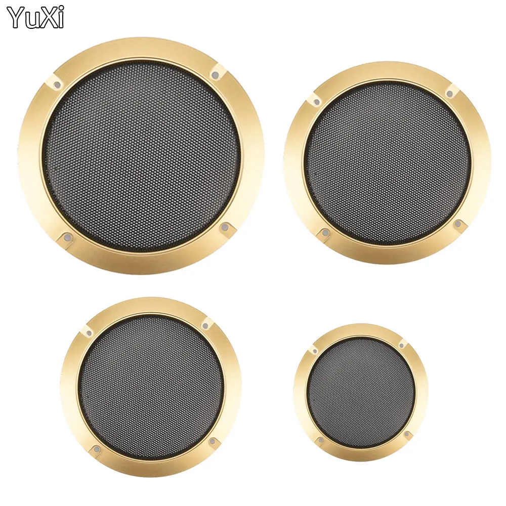 

1PCS Golden Speaker Net Cover High-grade Car Home Mesh Enclosure Speakers Plastic Frame Metal Iron Wire Grilles 2 3 4 5 INCH