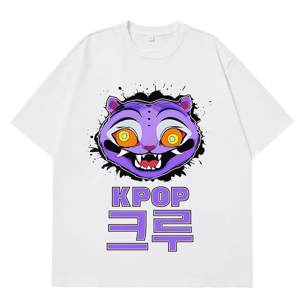 

2025 Hot Sale K-Pop Demon Hunters Cat T-Shirt Summer Aesthetics Cotton T Shirts Men Women Short-sleeved Pure Cotton Casual Tees