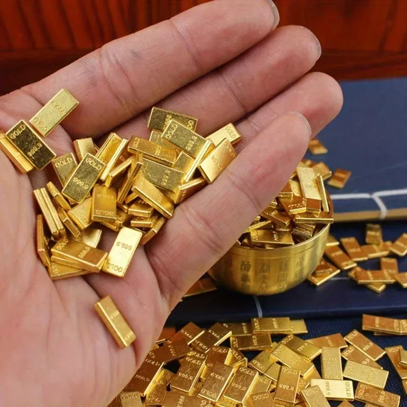 Simulated Mini Gold Bar, Home and Desktop Decoration, Zinc Alloy, Casual Accessories, Housewarming Gift, Perfect Gift and Craft