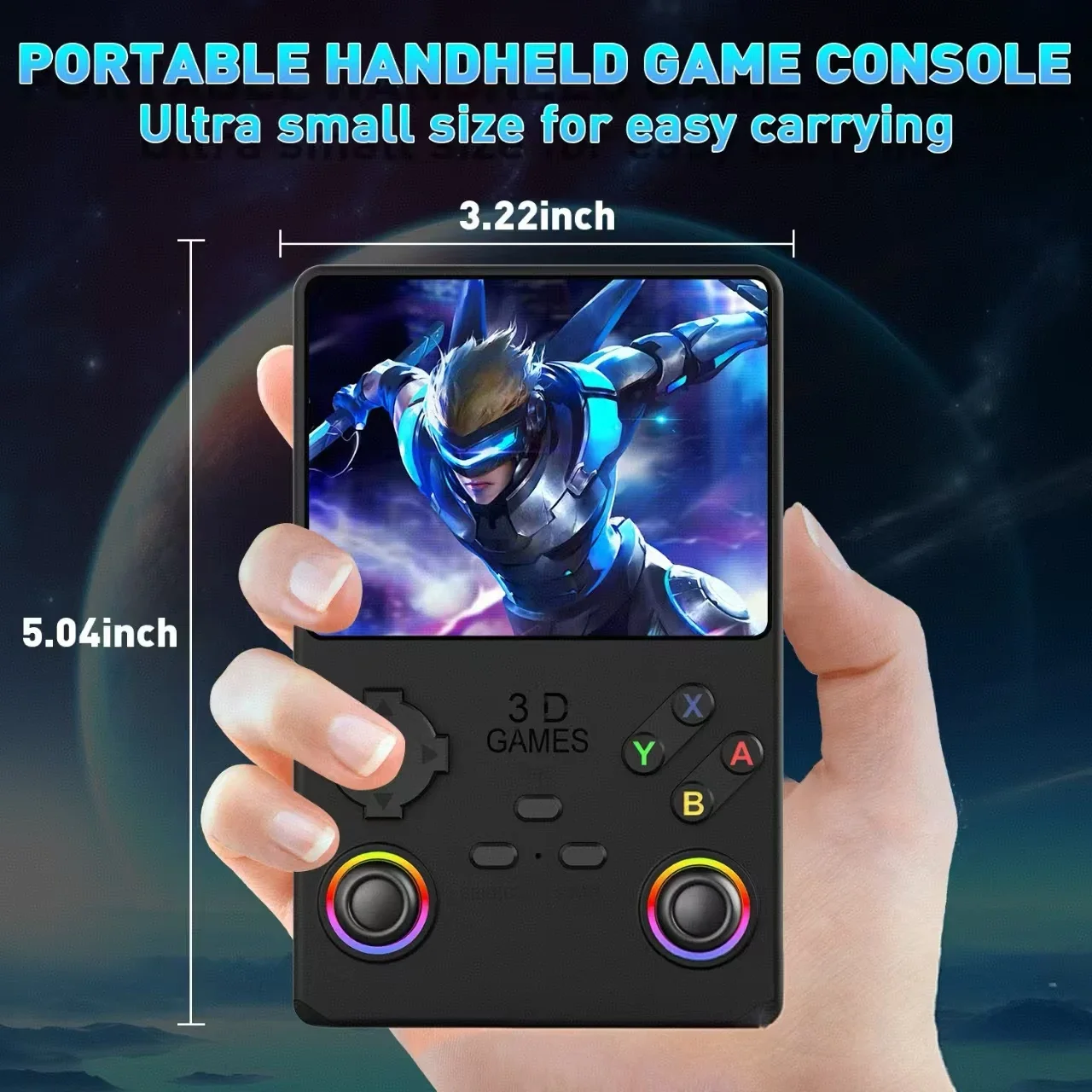 V40MAX Handheld Game Console 4'' IPS Screen 4000mah Battery Joystick RGB lighting Effect 256GB with more than 40000 games