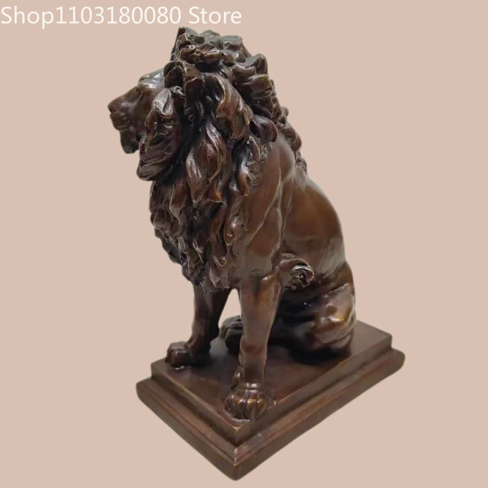 21cm Antique Finish Copper Lion of Judah statue Judaica Home Altar decor sculpture view 4