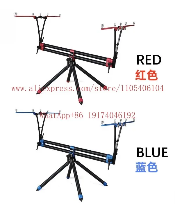 Retractable Folding Aluminum Alloy 5 Heads Triangle Bracket Full Metal Fishing Rod Holder Portable Fish Pole Support Wholesale