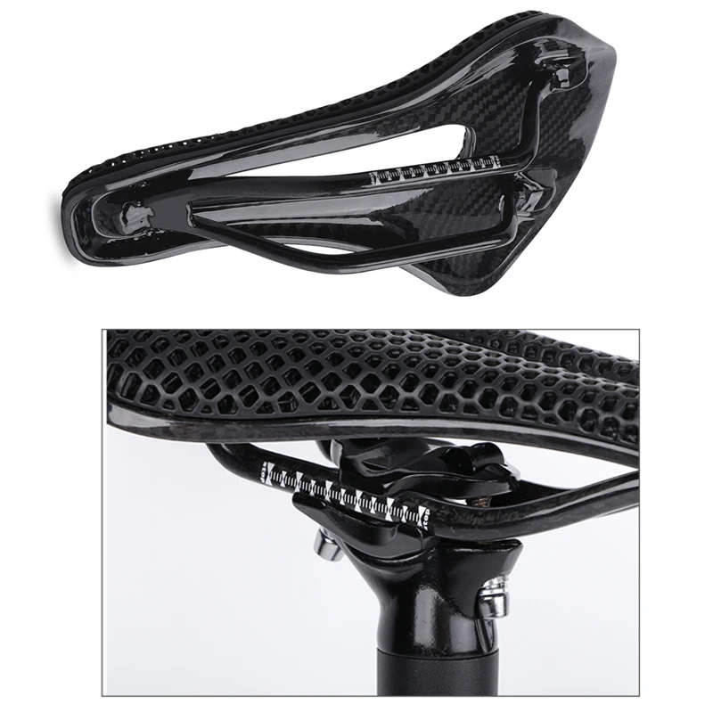 ZEIUS 3D Printed Bike Saddle Carbon/Nylon Fiber Ultra Light Breathable Mountain Bicycle Honeycomb Cushion Soft Seat