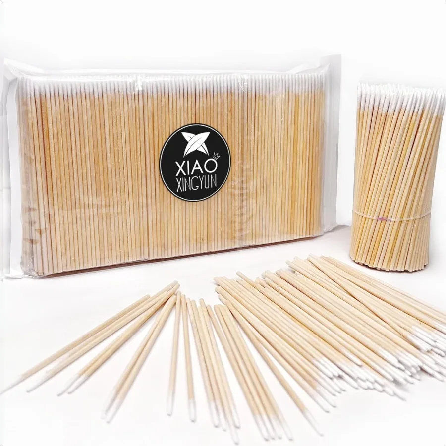 600PCS Pointed Cotton Swabs Precision Tip Cotton Swabs 4 Inch Microblading Cotton Swabs Microblading Cotton Buds for Eyebrow Ey