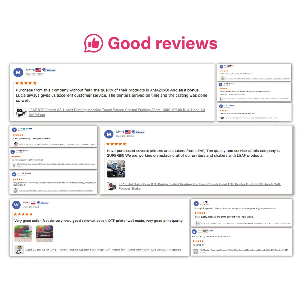 LEAF Digital 24 pulgadas Impresora DTF 60 cm impresora de transferencia de camisas impresora de inyección de tinta DTF con doble cabezal I3200