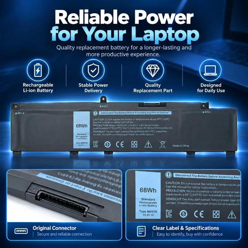 266J9 MV07R Laptop Battery for Dell G3 3500 3590 3790 G5 5000 5500 5590 High Quality Notebook Replacement Battery