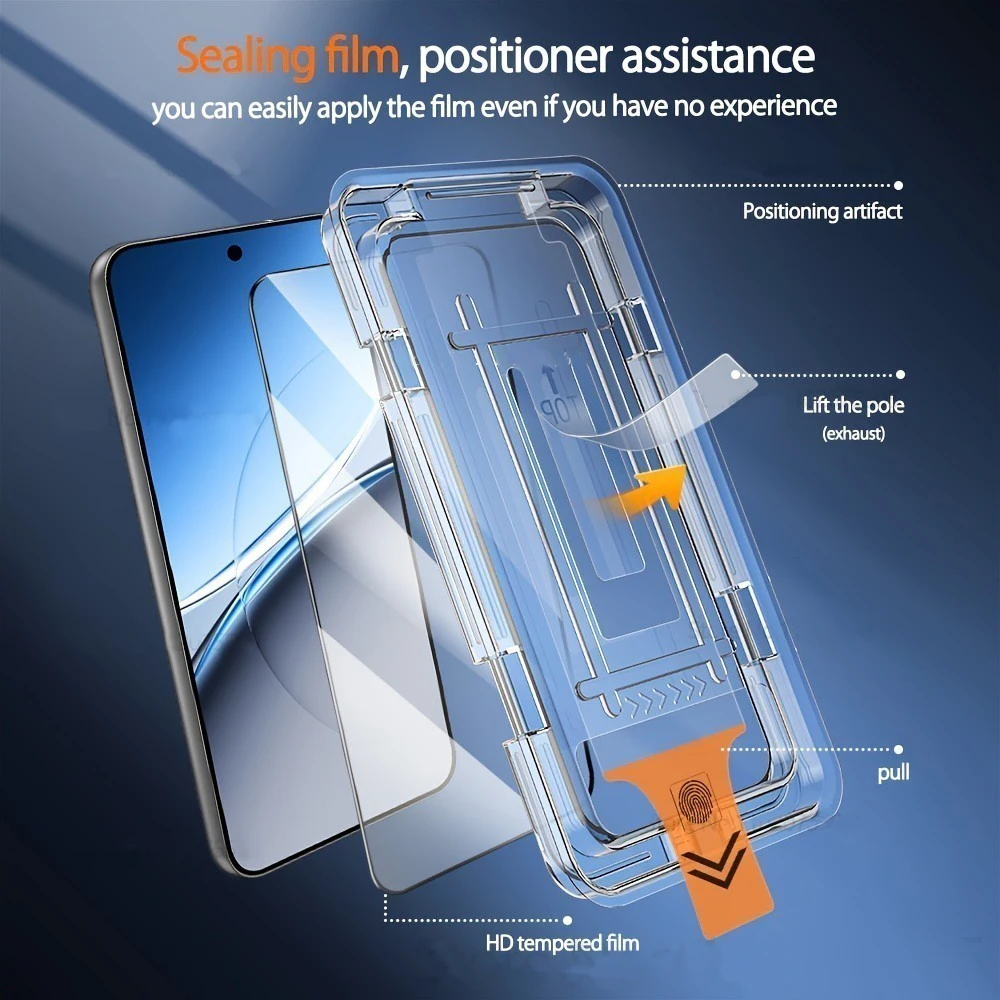 

Oleophobic Coating Dust Free Install Tempered Glass Film For Honor 400 200 Smart 90 600 Lite 50 70 Pro Plus Screen Protector