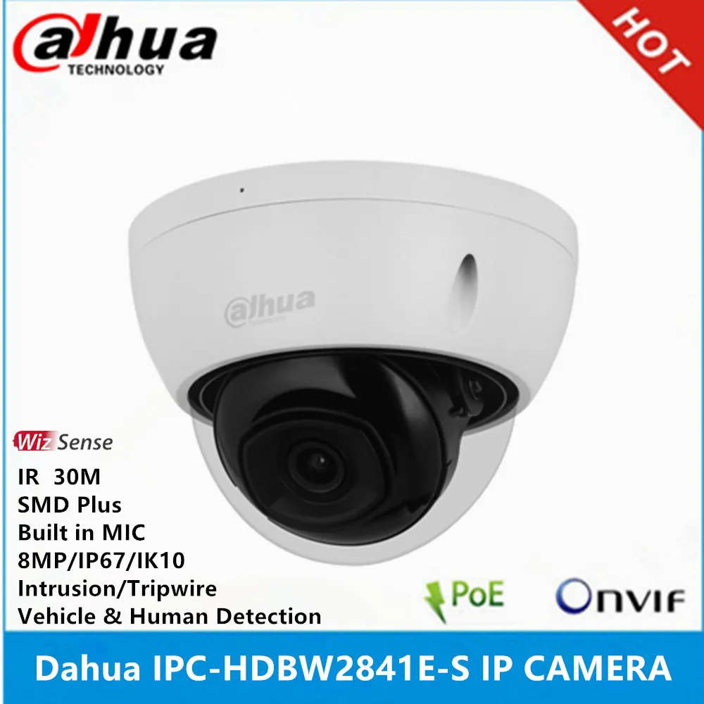 Dahua IPC-HDBW2841E-S 8MP Built-in MIC IP67 IK10 IR 30M IVS IK10 POE SMD Plus Starlight WizSense IP Camera