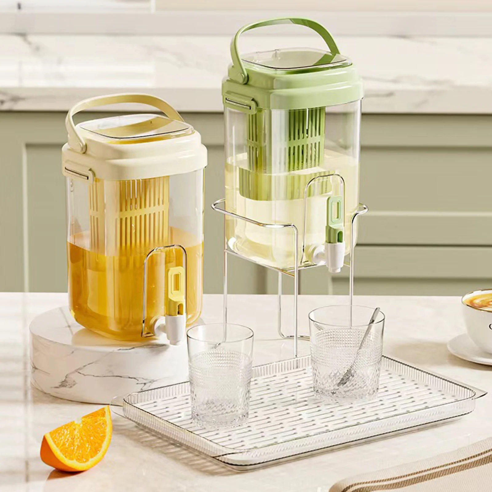 2L سعة كبيرة البلاستيك غلاية الماء البارد إبريق مع صنبور فلتر الشاي موزع المشروبات حاوية مياه الثلاجة الصيف