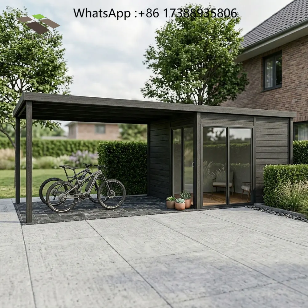 Custom Durable Wpc Board Garden Shed Large Capacity Outdoor Tool Kit Storage House Factory Price