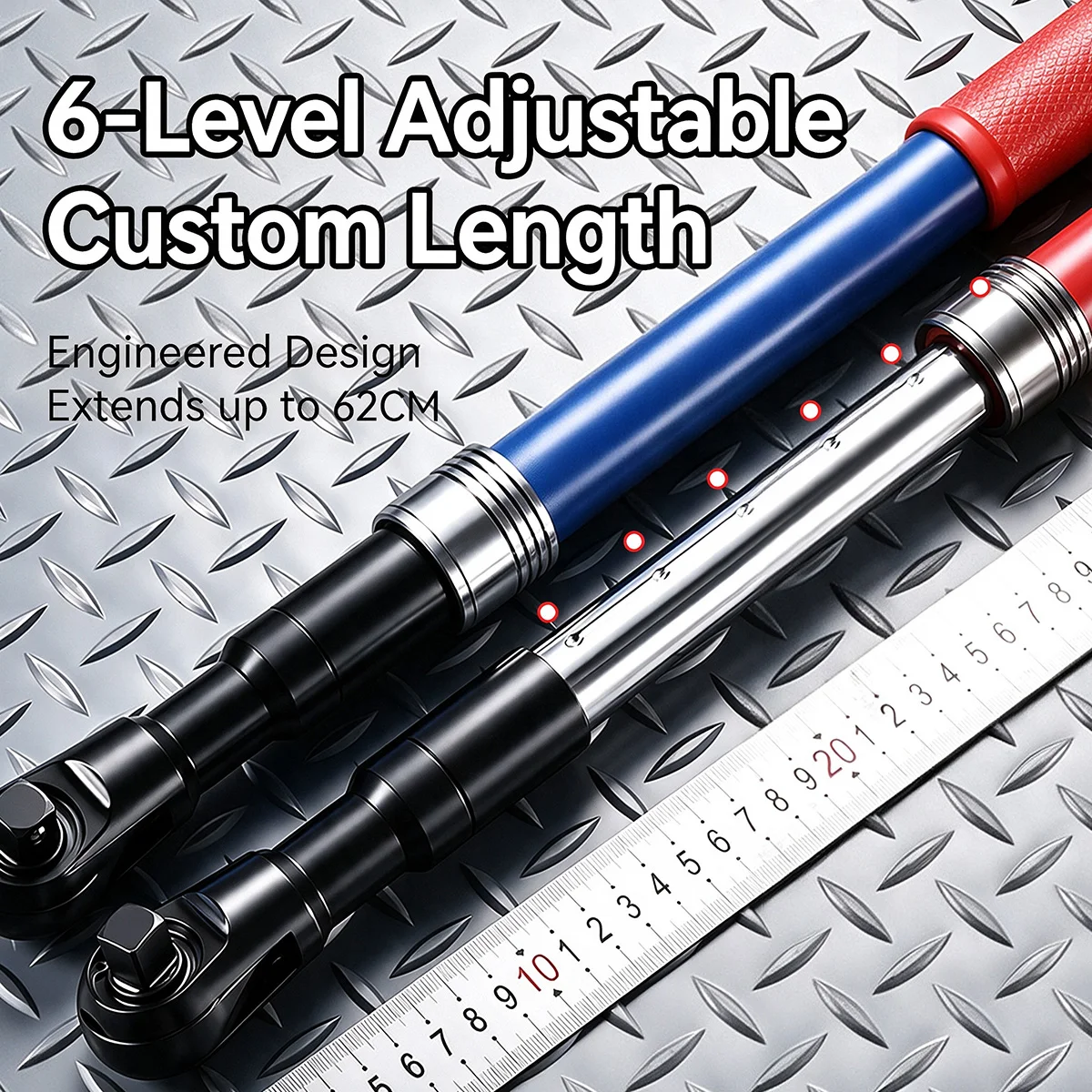 1/2 Drive 72 Tooth Ratchet Wrench 3 in 1 Extendable Extension Bar Auto Motorcycle Repair Hand Tools for Tight Narrow Space