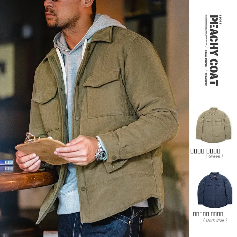 

Maden Double-Sided Thiened Casual Men's Cotton Jaet Skin-Friendly Warm Autumn Winter ort Outerwear Coat