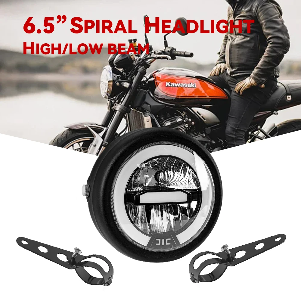 Faro Led Universal para motocicleta de 6,5 pulgadas para Harley Sportster Cafe Racer, faro redondo de 6,5 "para Honda Yamaha Suzuki personalizado