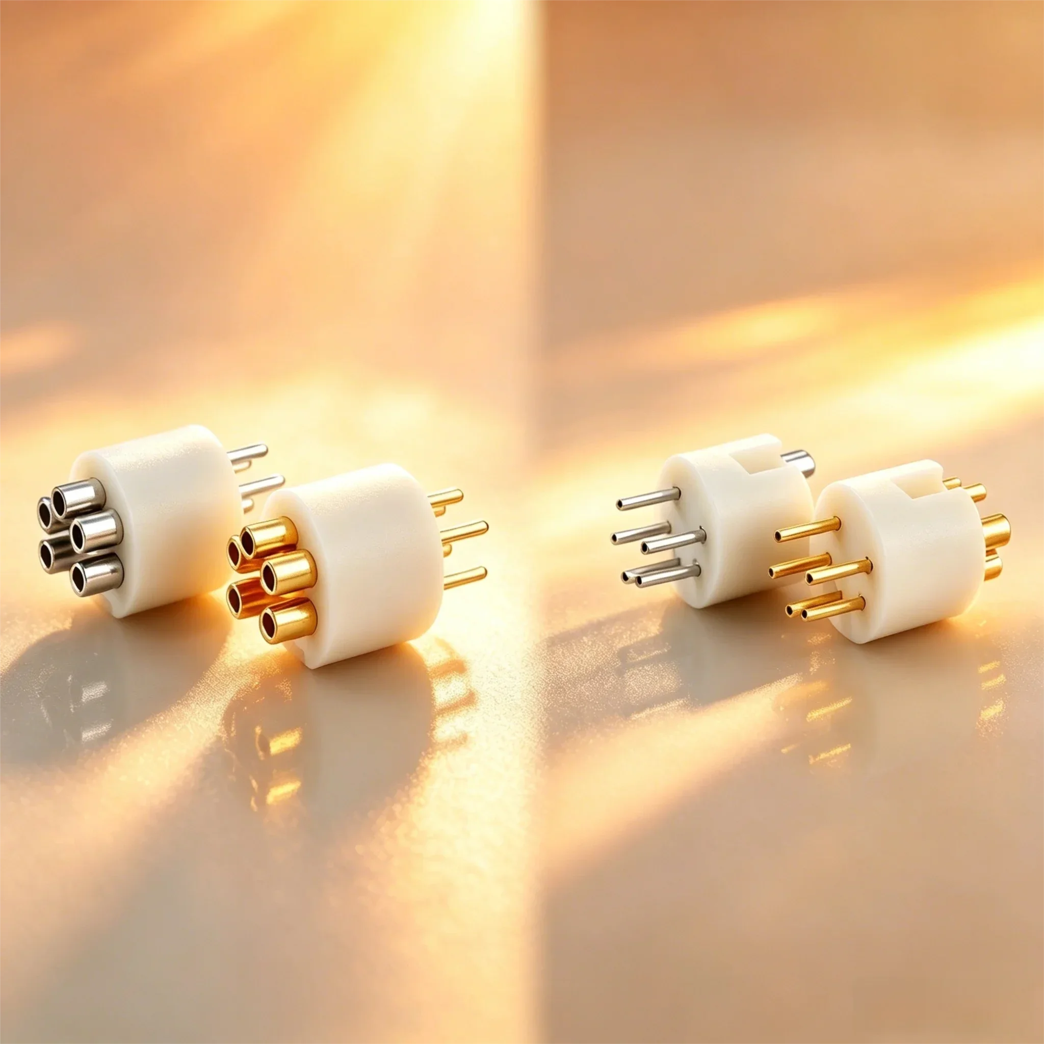 Viborg LP107G/R Pure Copper 5Pin Male Plug Gold/Rhodium Plated Tonearm Connector for Rega Linn Roksan Project Grace Turntable