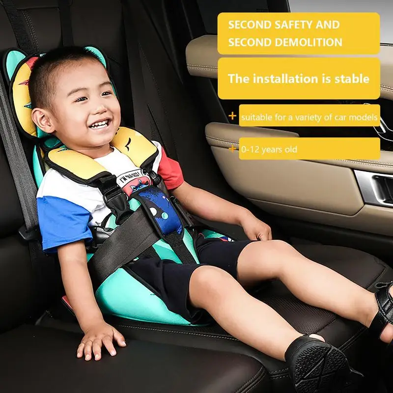 Child Safety Seat Car Child Seat Baby Safety Seat Mattress Pad For Kids 0-12 Years Old Simple Car Portable Seat Belt For Travel