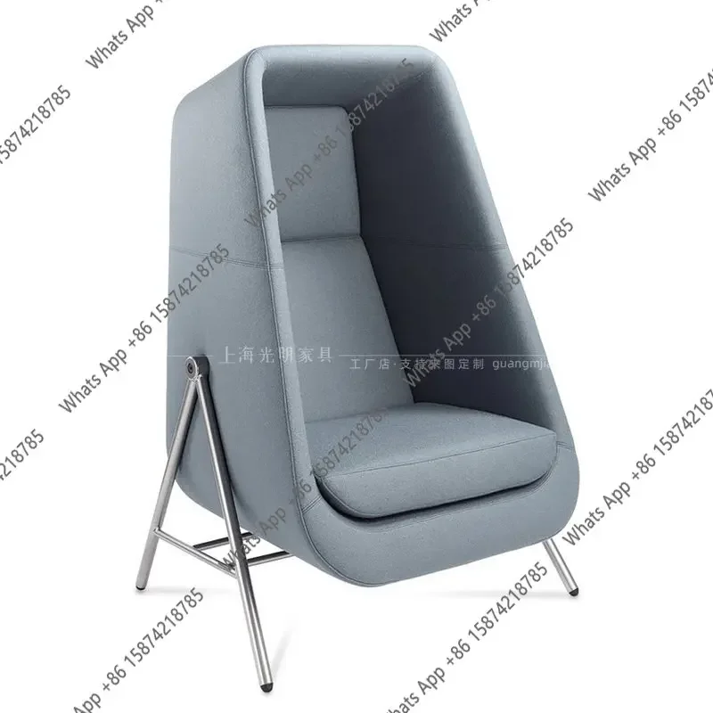 X36 Nordic Designer Single Sofa With Top With Table Board Privacy Airport Business Reception Study High Back Sofa