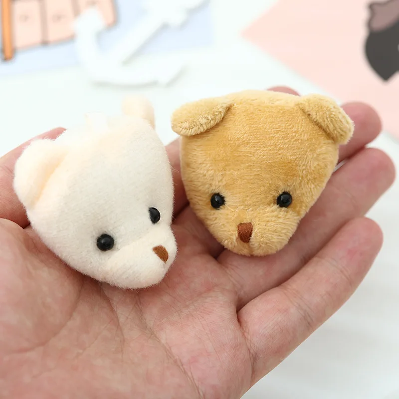 10pcs Teddy Bear Head Stuffed Toys Cute Cartoon Mini Bear Plush Dolls Animal Bear Head Doll For Girl Diy Accessories Small Gifts