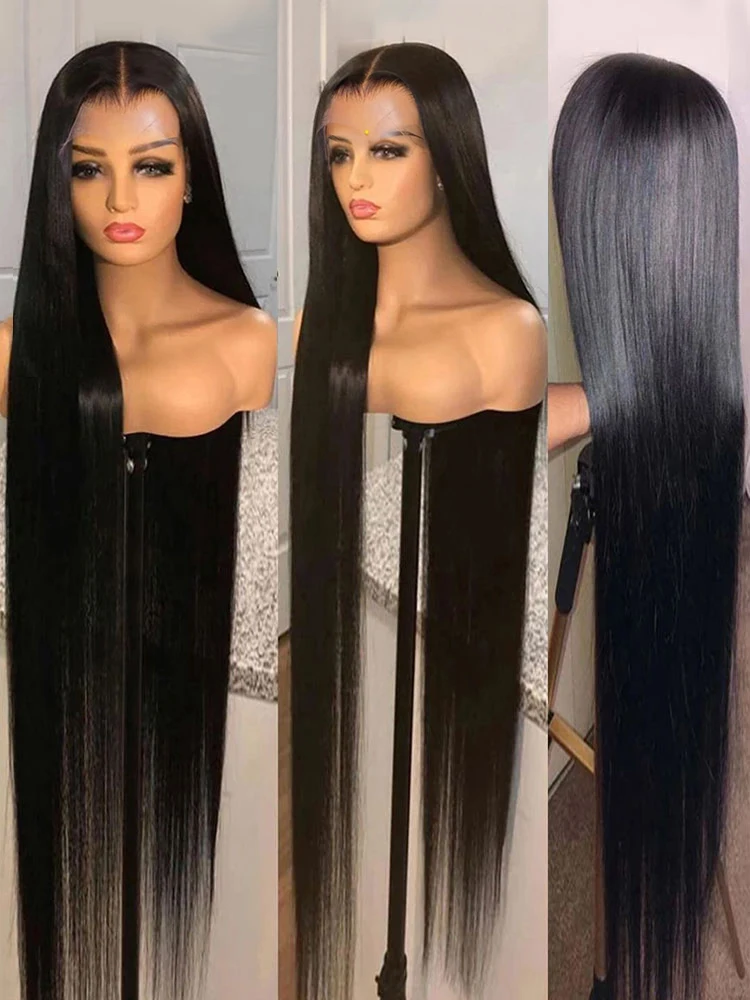 250% 13x6 HD Lace Frontal Wig Human Hair 100% Brazilian Bone Straight 13x4 Lace Front Human Hair Wigs For Women 200 High Density