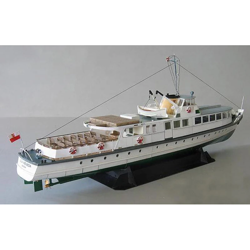 1Pc 1:100 Polen Ferry Ship Fijne 3D DIY Papieren Kaart Modelbouwsets Realistische Kustvloot Puzzel Collectible Decor