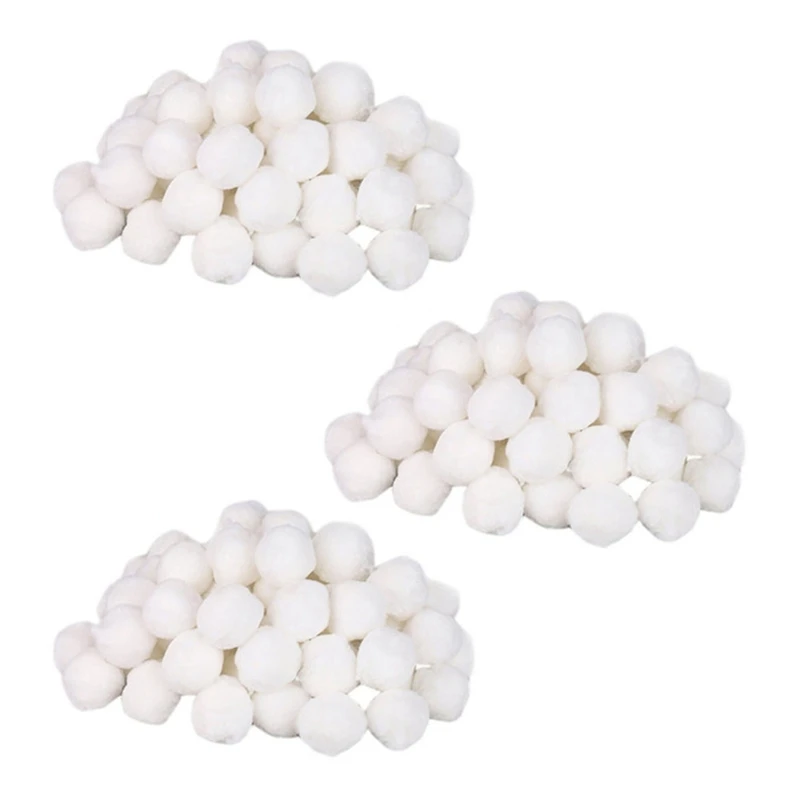 3X Swimming Pools Filter Balls Portable Wet Dry Cotton Canister Clean Fish Tank Filter Material Water Purification Fiber 200g