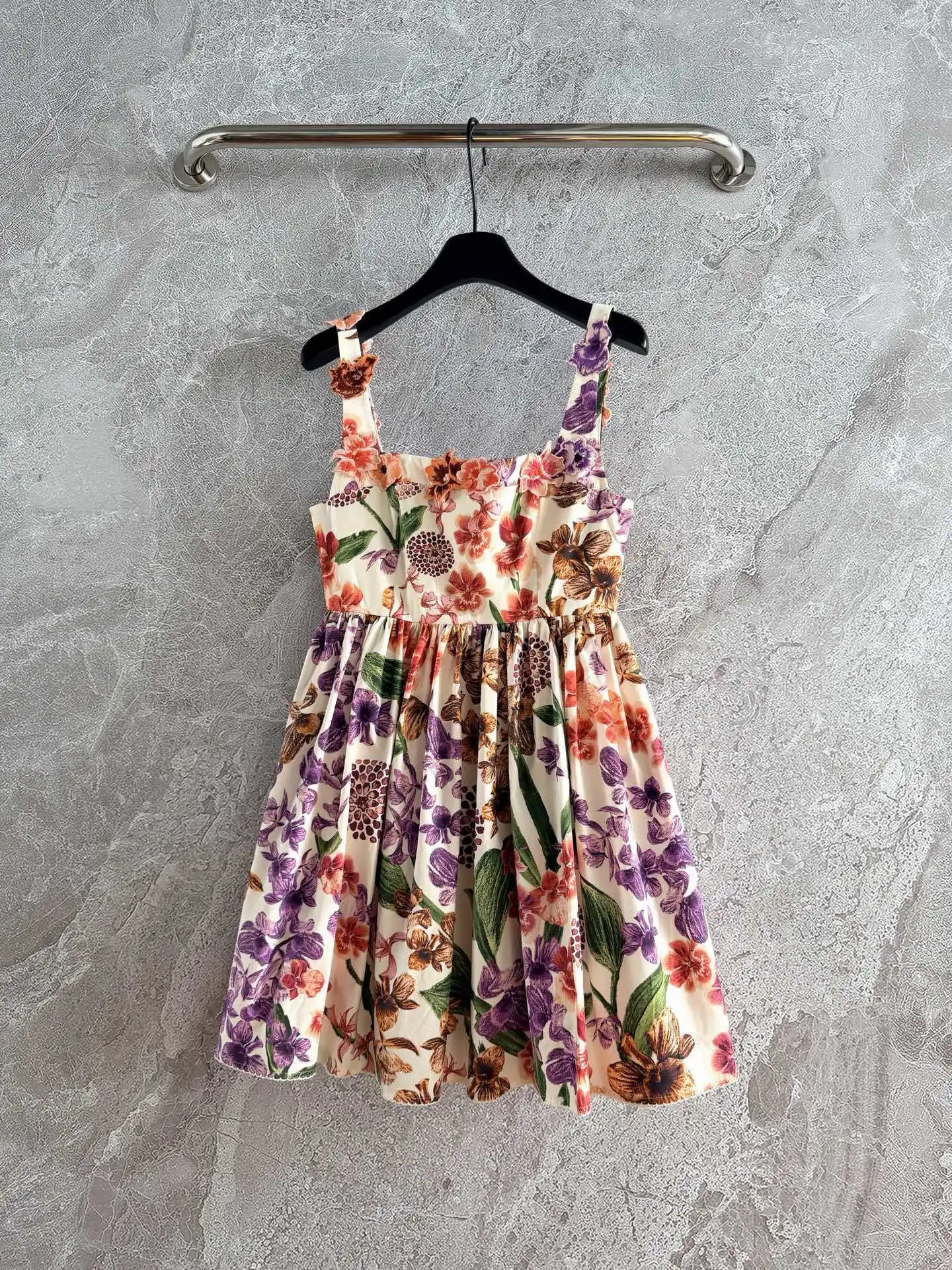 

Новое элегантное и модное изысканное платье с вышитыми наклейками и цветочным ремнем, платье трапециевидной формы, женское платье