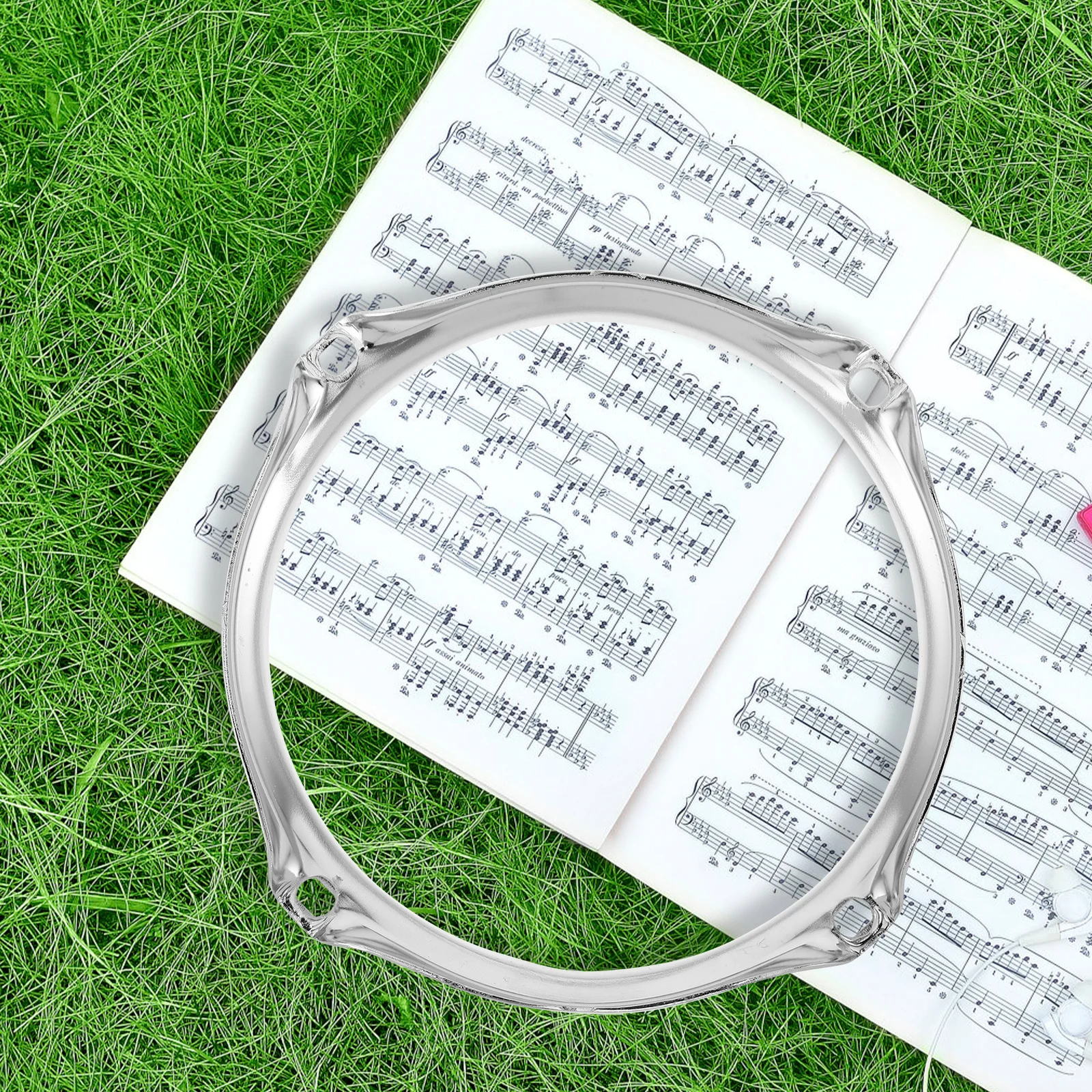 

Silver Bass Drum Hoop Durable Jazz Drum Rim Replacement Part Easy Installation Instrument Accessories for Professional Players