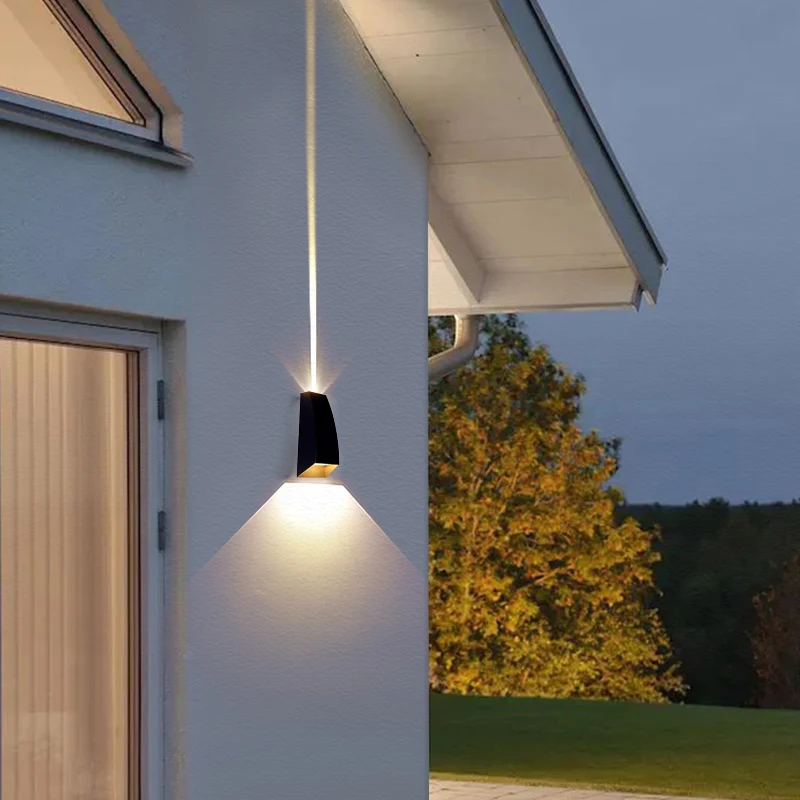 

Outdoor Waterproof LED Wall Lamps UP and Down Wall light AC90-260V 2*3W COB bulb Aluminum Courtyard Garden Porch Corridor Lights
