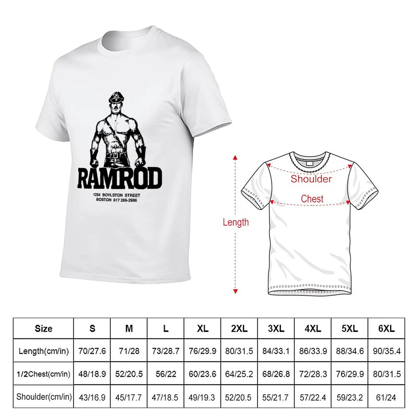 New Ramrod Light Retro Boston T-Shirt graphic t shirts tees workout shirts for men