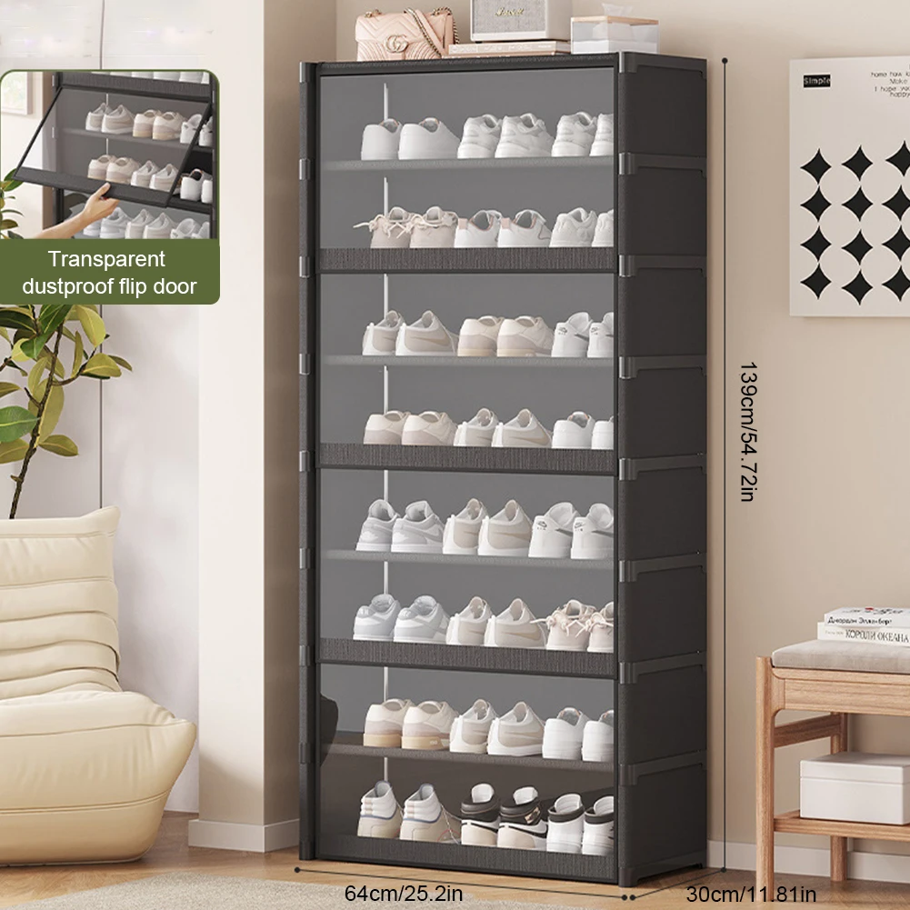 

9-Tier Shoe Rack Organizer with Clear Cover Shoe Shelf Sneaker Rack Organizer Shoe Stand Holder for Entryway Bedroom and Hallway