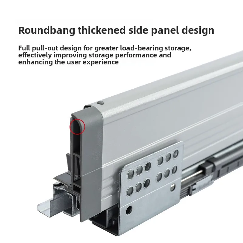 Three Section Under Mount Drawer Slides Synchronized Full Extension Cold Rolled Steel Concealed Rails Cabinets Wardrobes Desks
