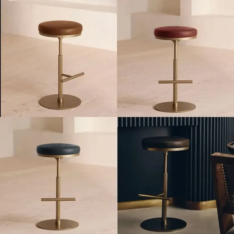  Italian Light Luxury Bar Chair Lift Rotating Designer High Stool Household Island Dining Chair