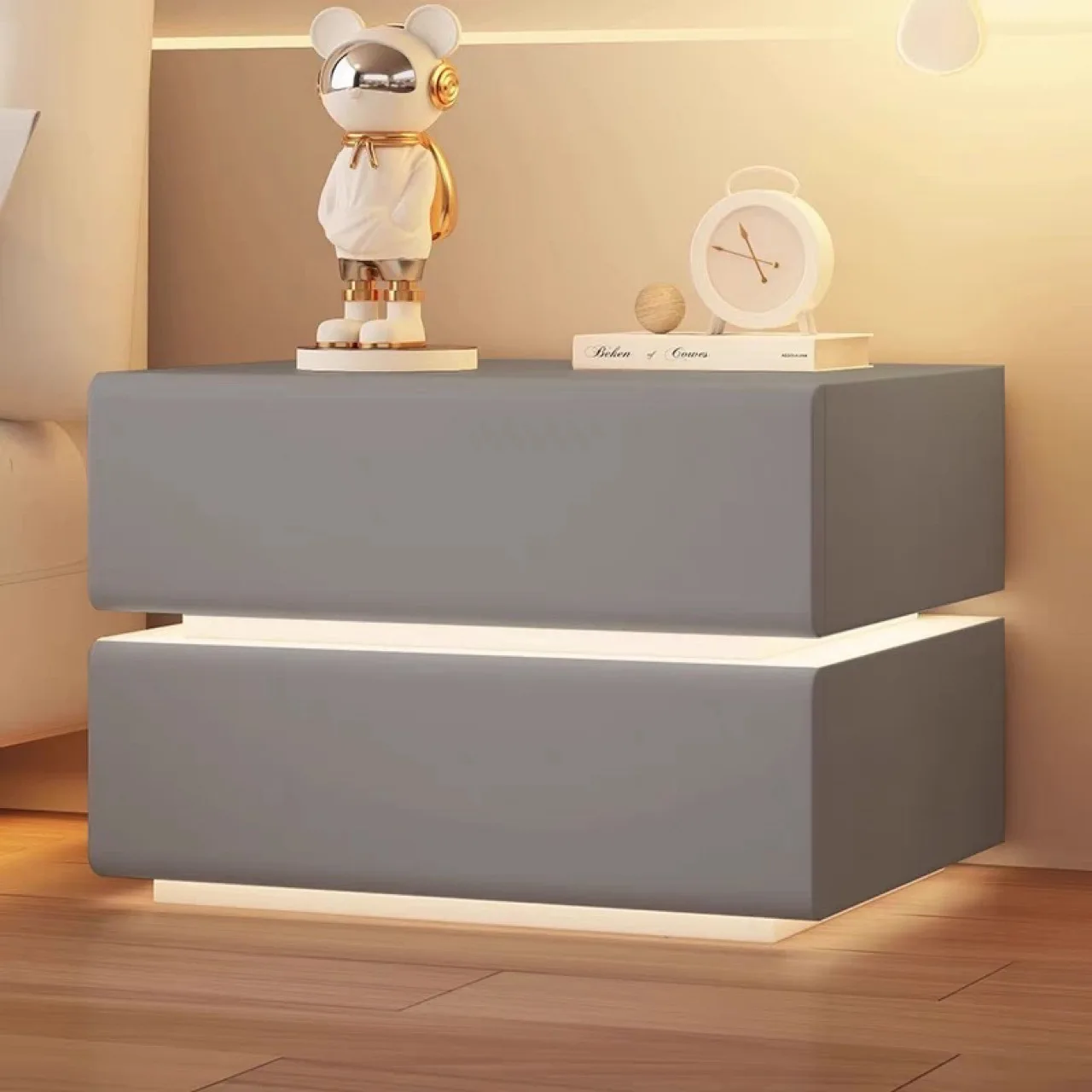 Bedside table Solid wood drawer Simple modern locker Bedroom multi-functional cabinet Free installation