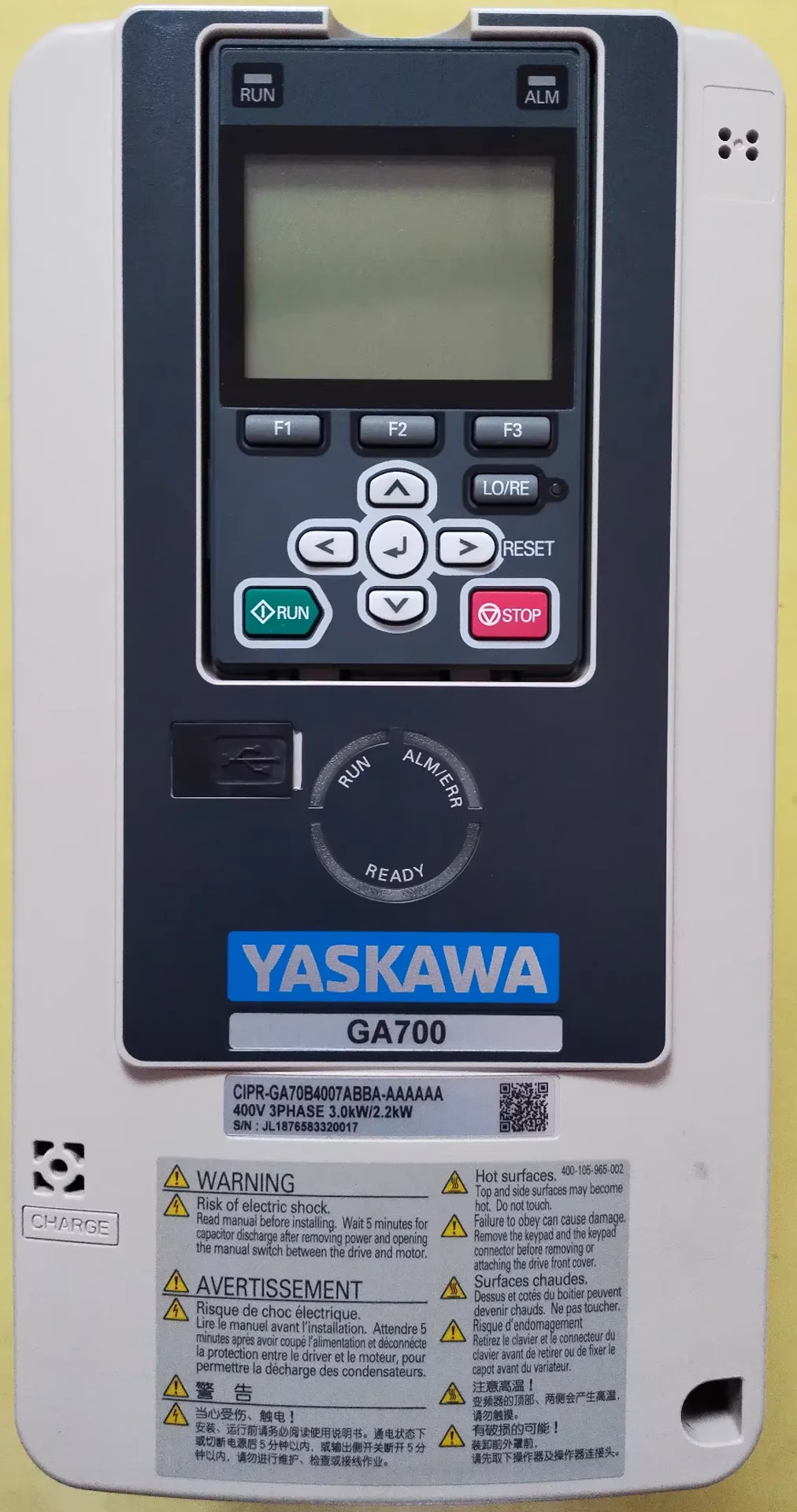 

CIPR-GA70B4007ABBA-AAAAAA Brand New Frequency Converter GA700 Series，Fast shipping，CIPR GA70B4007ABBA AAAAAA