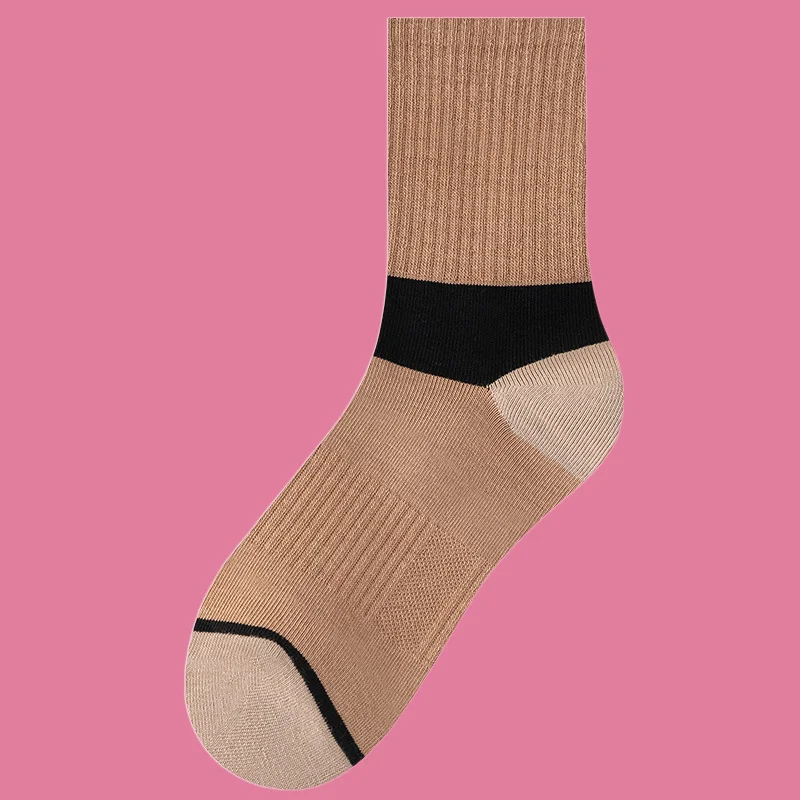 Chaussettes mi-tube à rayures pour hommes, absorbant la sueur, dépistolet ant, résistant à l'usure, style américain, chaussettes de sport ChimStudent, nouveau, 5/10 paires