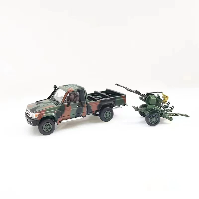 Diecast 1:64 Scale Toyota LC79 RM Rhino Armed Pickup Truck Simulation Alloy Car Model Static Display Collectible Gift Souvenir