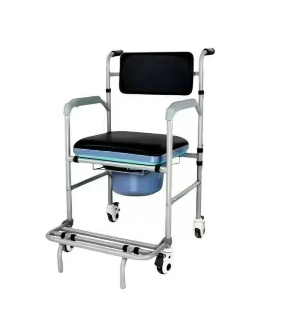 

Factory Lightweight Folding Mobile Toilet Seat Commode Chair for Adults Elderly Medical Device