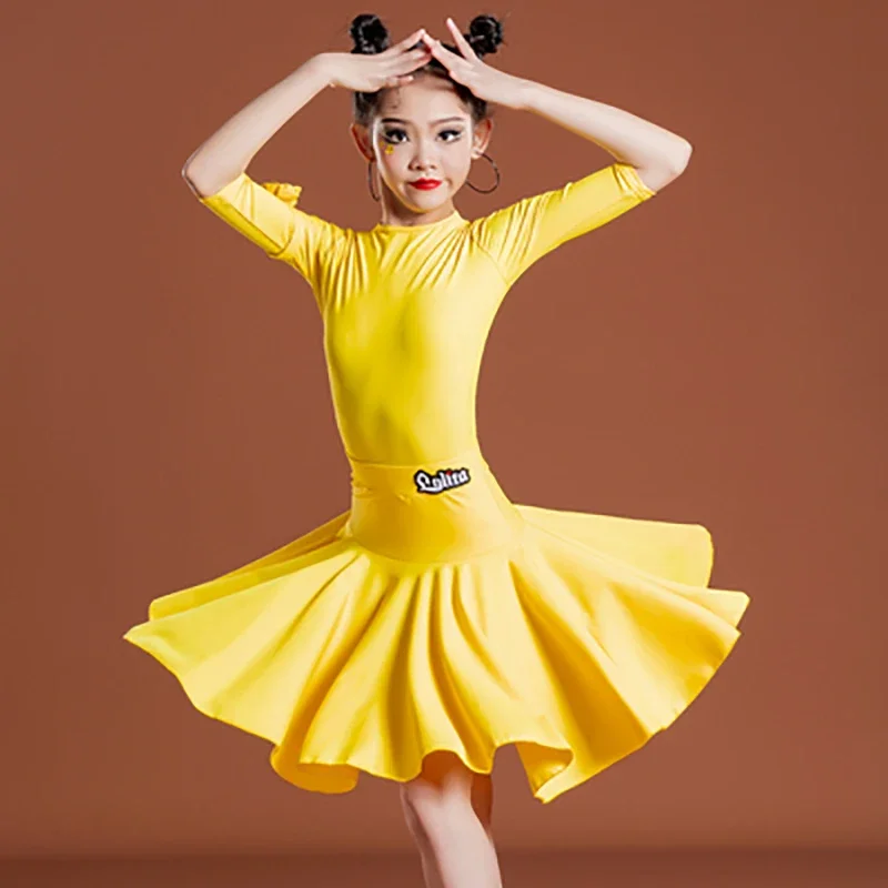 Herfst En Winter Meisjes Latin Dance Professionele Wedstrijd Voorgeschreven Kleding Kinderen Standaard Grote Rok Pak Prestaties